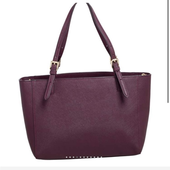 ‼️sold‼️Tory Burch Burgundy Leather Medium York Buckle Tote - Picture 3 of 7